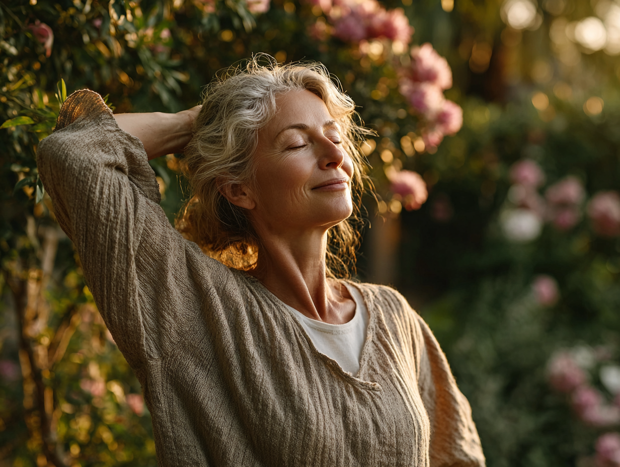 Група людей виконує йогу на природі